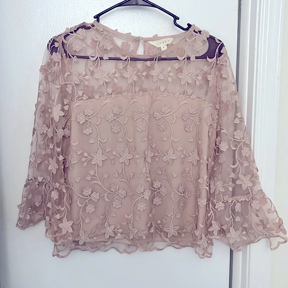 Pink Top with Bell Sleeves - Picture 1 of 2
